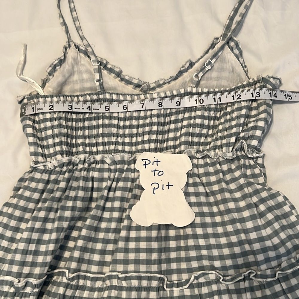 Jessica Simpson szS Blue and White Gingham Checkered Dress with Lace Trim EUC - Picture 6 of 9